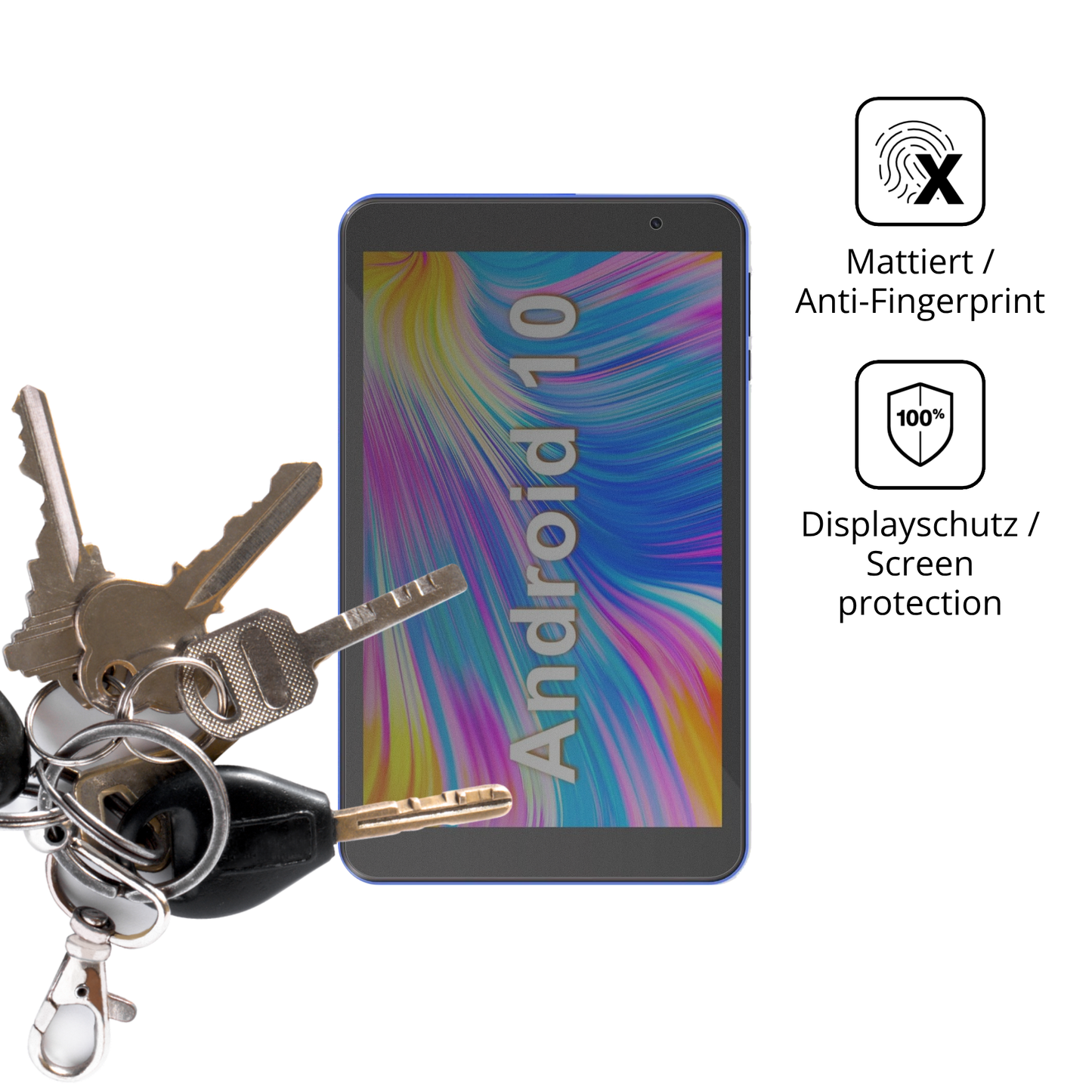 dipos Displayschutz für Haehne Tablet 8 Zoll, mattierte Oberfläche, Blickschutzfilter und perfekter Passform