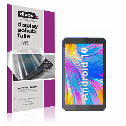 Klare Displayschutzfolie von dipos passend für Haehne Tablet 8 Zoll, präziser Zuschnitt und blasenfrei montiert