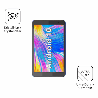 Dünne und klare Folie passend zugeschnitten für Haehne Tablet 8 Zoll
