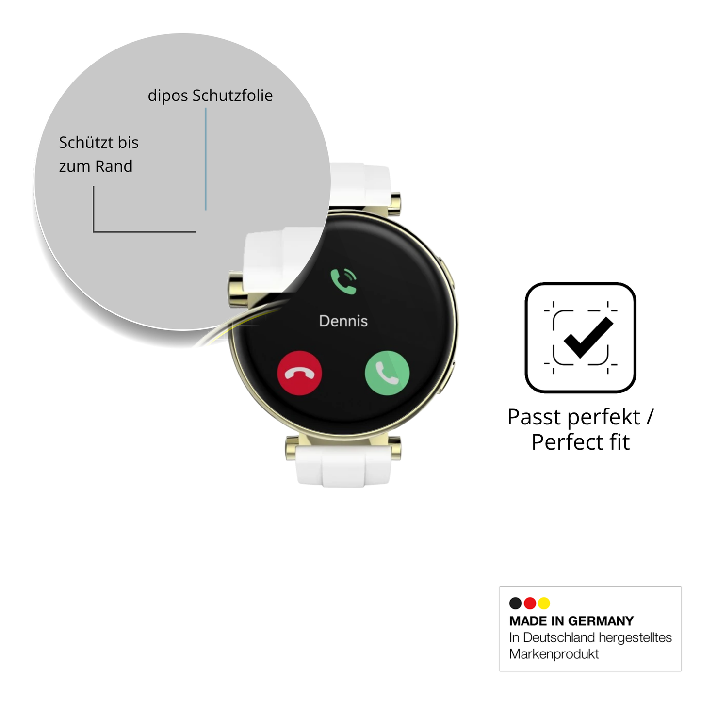 Schutzfolie mit optimaler Passform, zur Verwendung mit Hüllen geeignet