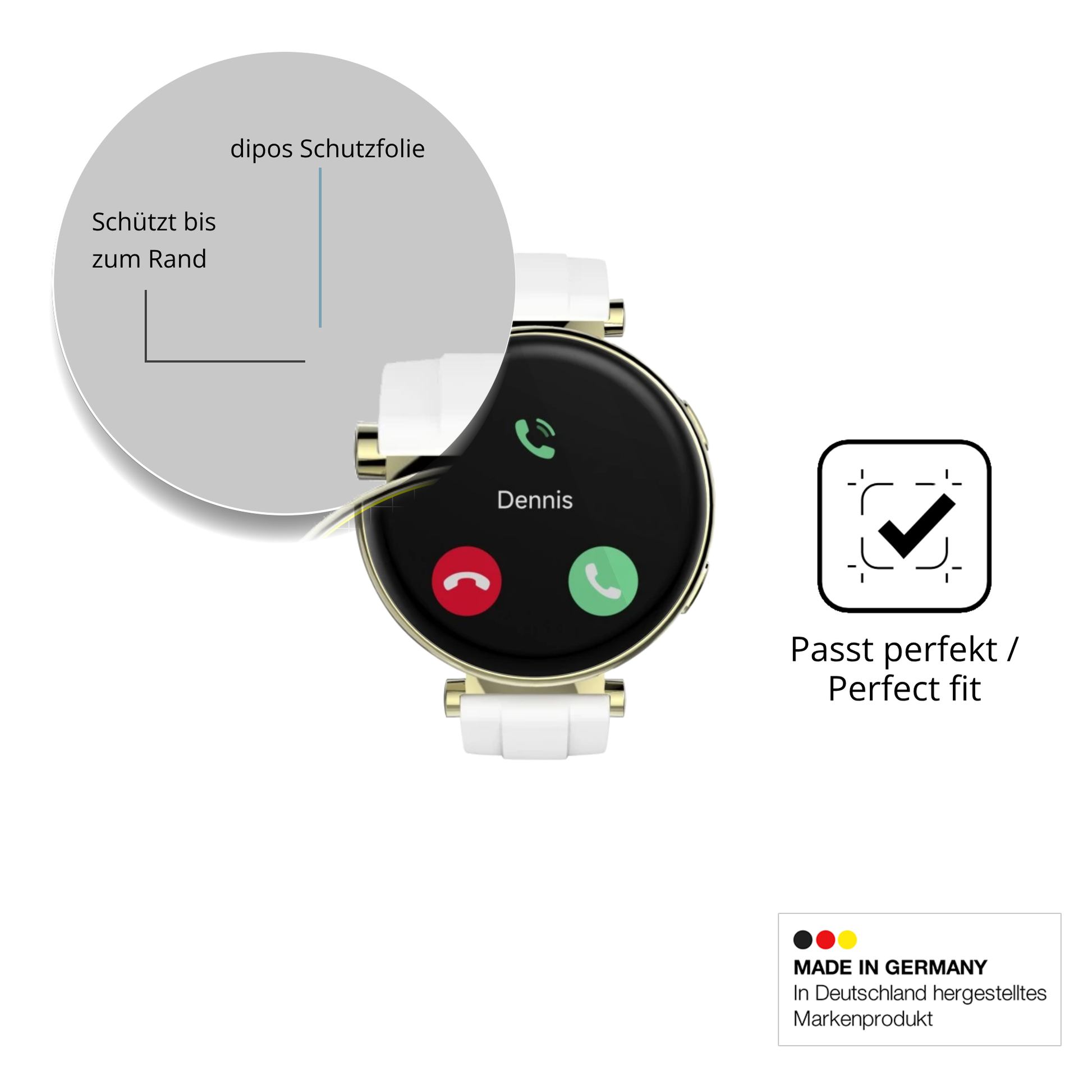Schutzfolie mit optimaler Passform, zur Verwendung mit Hüllen geeignet