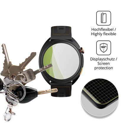 dipos Displayschutz für Hammer Watch Ventus Pro, transparente Oberfläche, perfekte Passform auch für die Rundungen