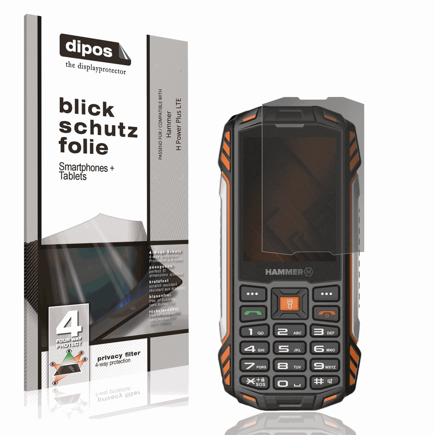 Blickschutzfolie für Hammer Power Plus LTE matt Schutzfolie Privacy