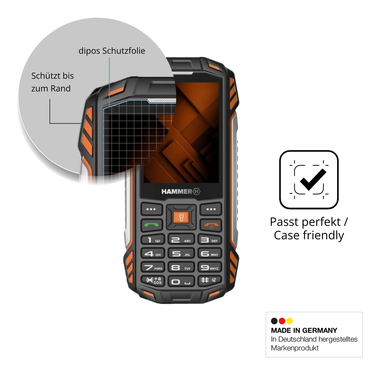 2x 9H Schutzfolie für Hammer Power Plus LTE Panzerfolie