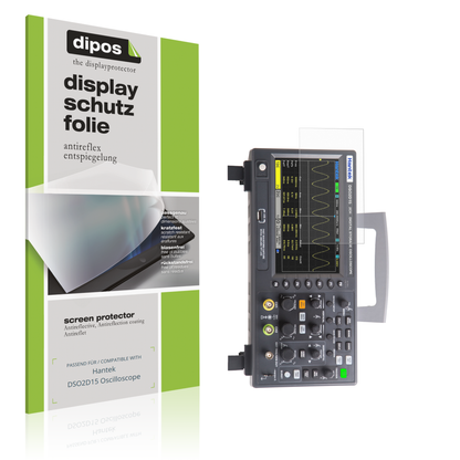 Matte Displayschutzfolie von dipos passend für Hantek DSO2D15 Oscilloscope, präziser Zuschnitt und blasenfrei montiert