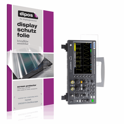 Klare Displayschutzfolie von dipos passend für Hantek DSO2D15 Oscilloscope, präziser Zuschnitt und blasenfrei montiert