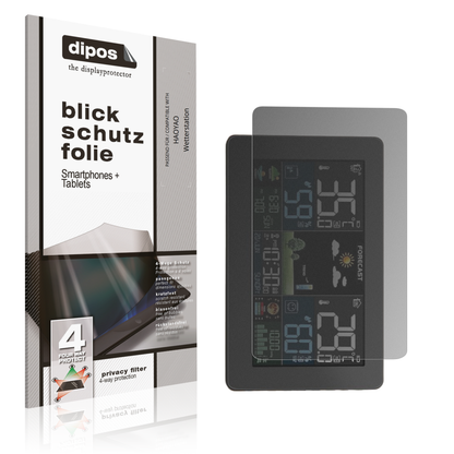 Blickschutzfolie von dipos passend für HAOYAO Wetterstation, präziser Zuschnitt und blasenfrei montiert