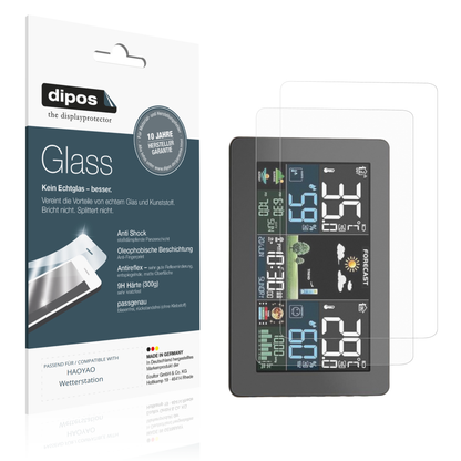 Matte Displayschutzfolie von dipos passend für HAOYAO Wetterstation, 9H kratzfest und blasenfrei montiert