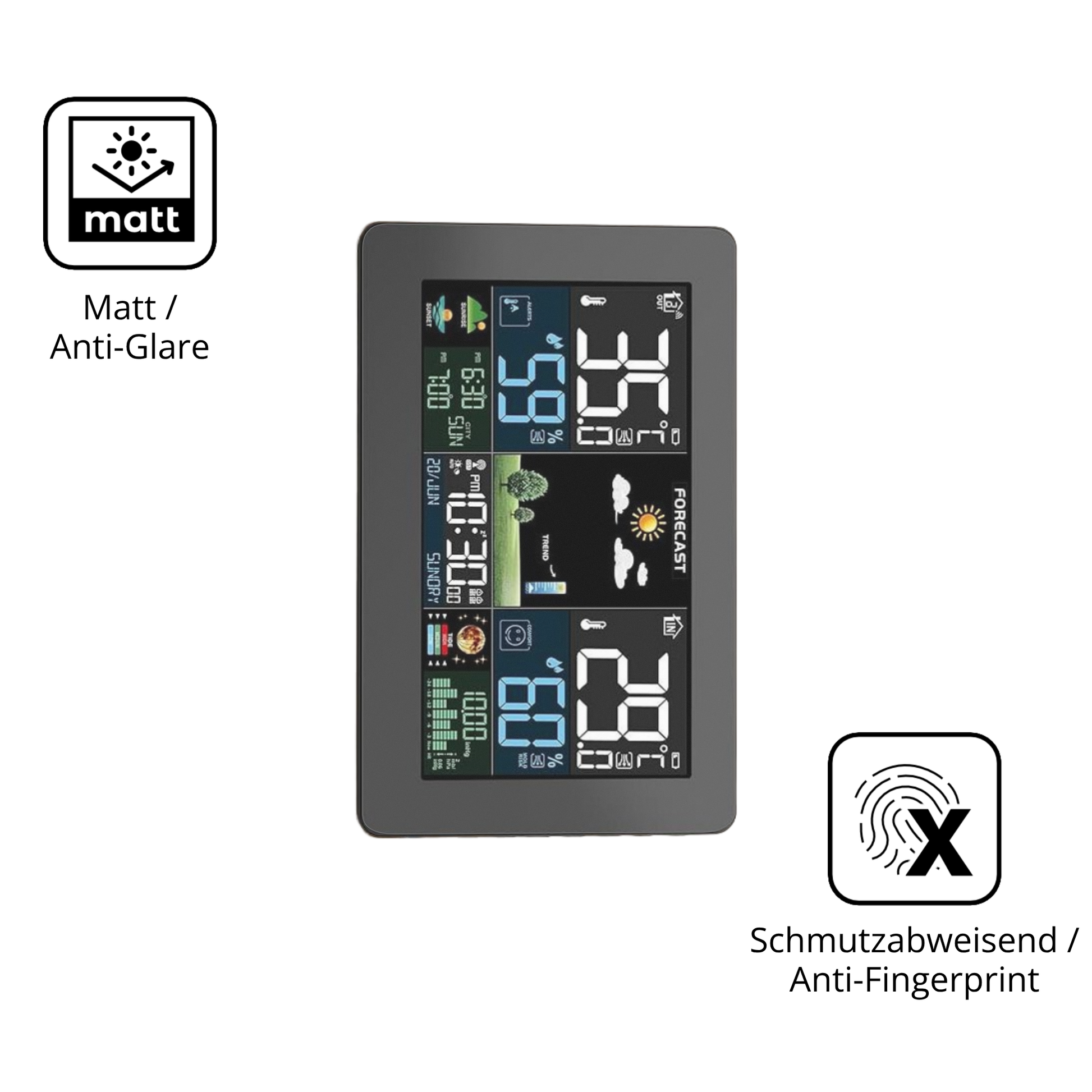9H Hartbeschichtete, flexible Folie passend zugeschnitten für HAOYAO Wetterstation