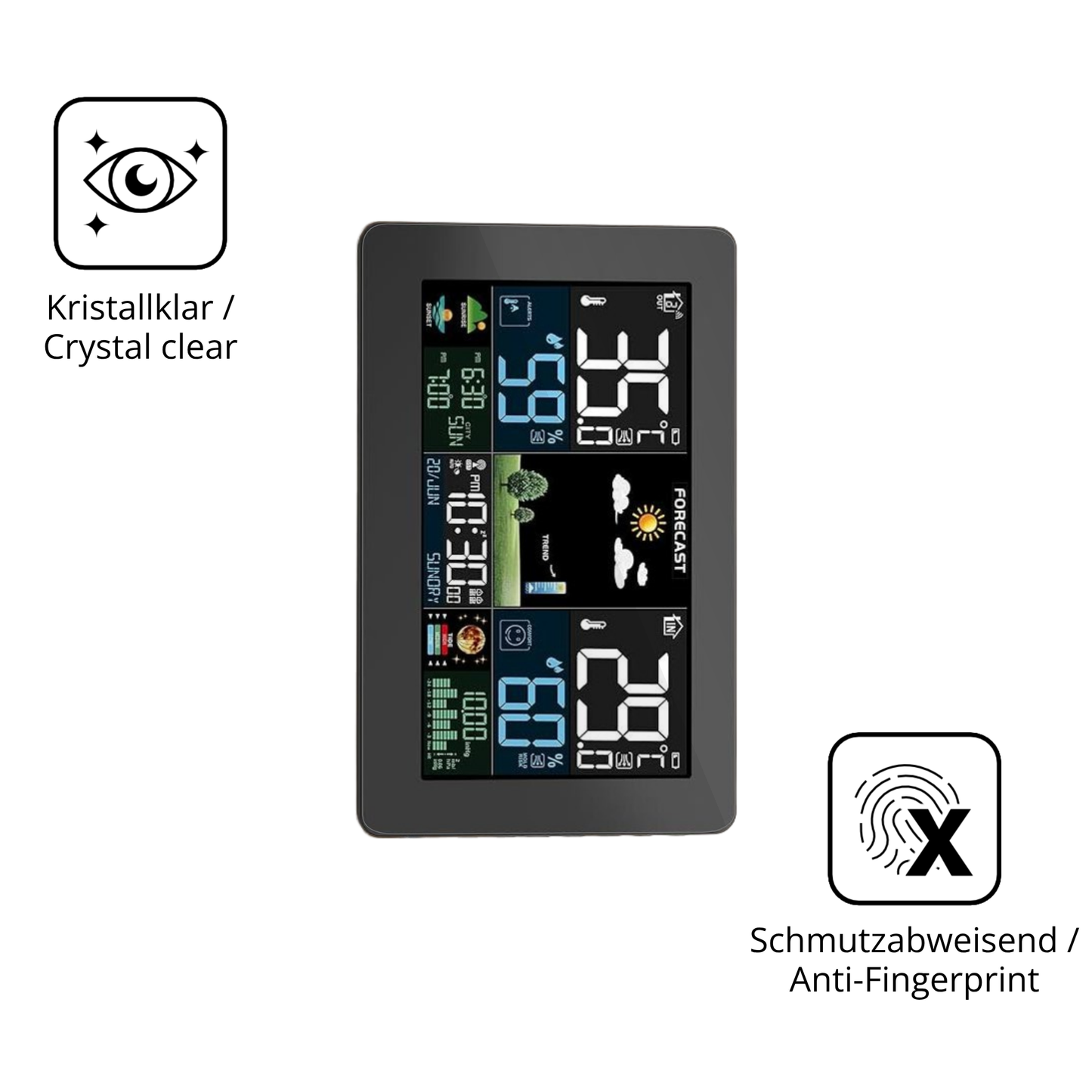 Flexible TPU-Folie passend zugeschnitten für HAOYAO Wetterstation, vollständige Abdeckung