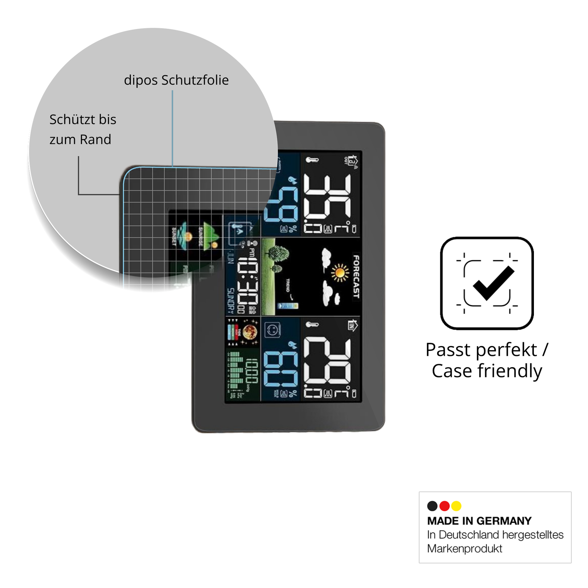 Besonders flexibler Displayschutz mit Anti-Shock-Schicht im Materialmix