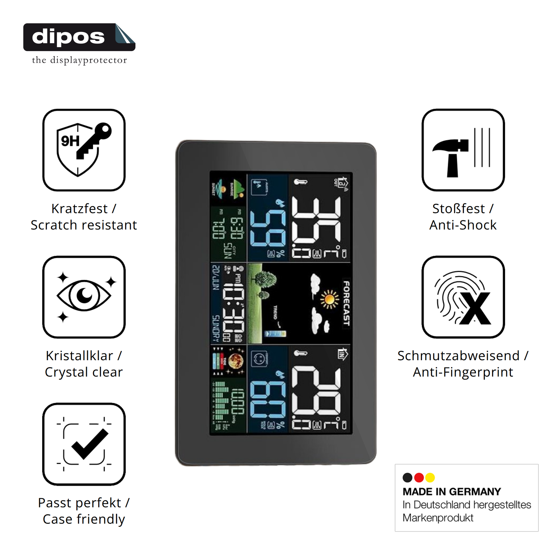 Displayschutz hergestellt in Deutschland, höchste Qualität made in Germany