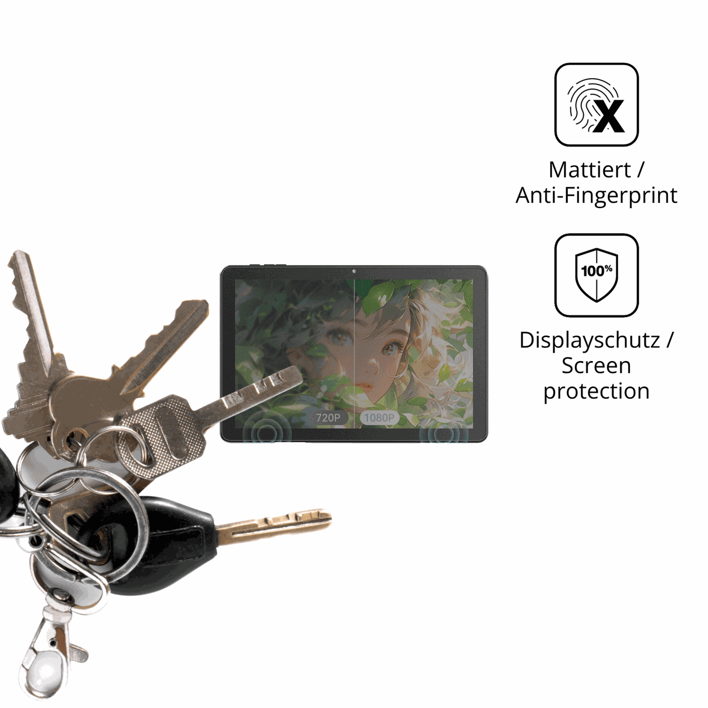 dipos Displayschutz für Hasskya Z70, mattierte Oberfläche, Blickschutzfilter und perfekter Passform