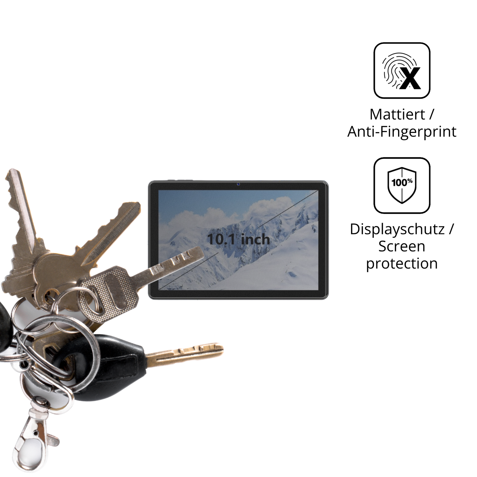 dipos Displayschutz für hasskya10.1 zoll tab, mattierte Oberfläche, Blickschutzfilter und perfekter Passform
