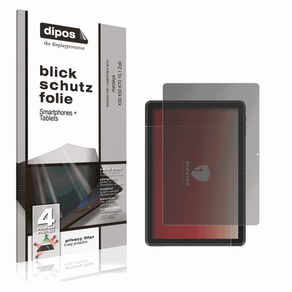 Blickschutzfolie von dipos passend für Hasskya K30 K50 K70 10.1 Zoll, präziser Zuschnitt und blasenfrei montiert
