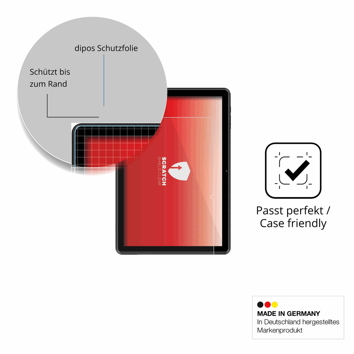 Besonders flexibler Displayschutz mit Anti-Shock-Schicht im Materialmix