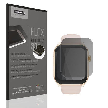 Blickschutzfolie von dipos passend für Haulvean Smartwatch 1.91 Zoll 2025, 100% Displayabdeckung und blasenfreie Montage