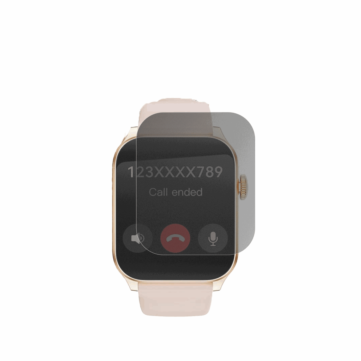 HaulveanSmartwatch 1.91 Zoll 2025 mit aufgebrachter dipos Flex Schutzfolie, die seitliche Einblicke blockiert