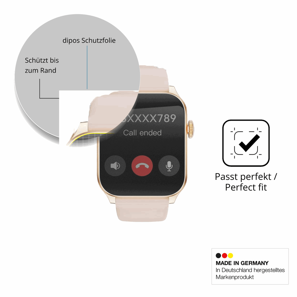 Schutz gegen Kratzer auf dem Haulvean Smartwatch 1.91 Zoll 2025 Glas durch Schlüssel, Stöße gegen die Tischkante oder Stürze