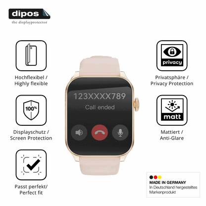 Flexible TPU-Folie passend zugeschnitten für Haulvean Smartwatch 1.91 Zoll 2025, mit Privatsphäre-Schutz durch Sichtschutz-Folie