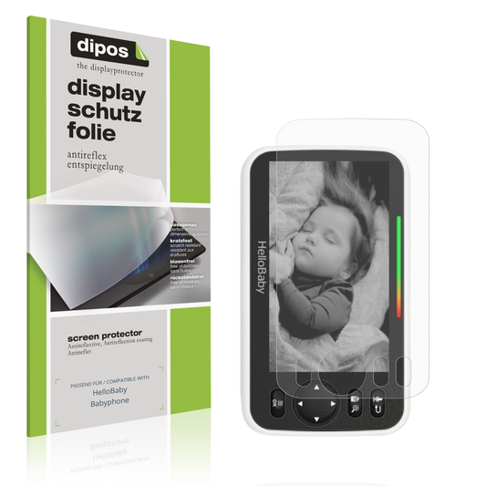 Matte Displayschutzfolie von dipos passend für HelloBaby Babyphone, präziser Zuschnitt und blasenfrei montiert