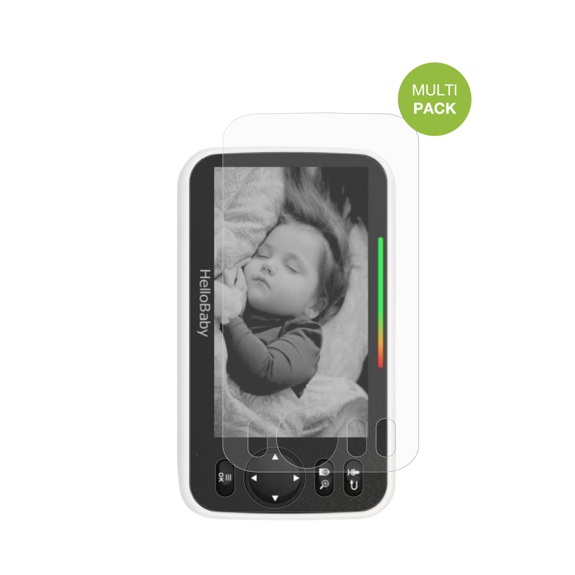 HelloBabyBabyphone mit aufgebrachter dipos Displayschutzfolie, die lästige Fingerabdrücke minimiert