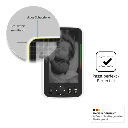 Schutz gegen Kratzer auf dem HelloBaby Babyphone Glas durch Schlüssel oder Ähnliches