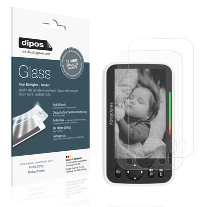 Matte Displayschutzfolie von dipos passend für HelloBaby Babyphone, 9H kratzfest und blasenfrei montiert