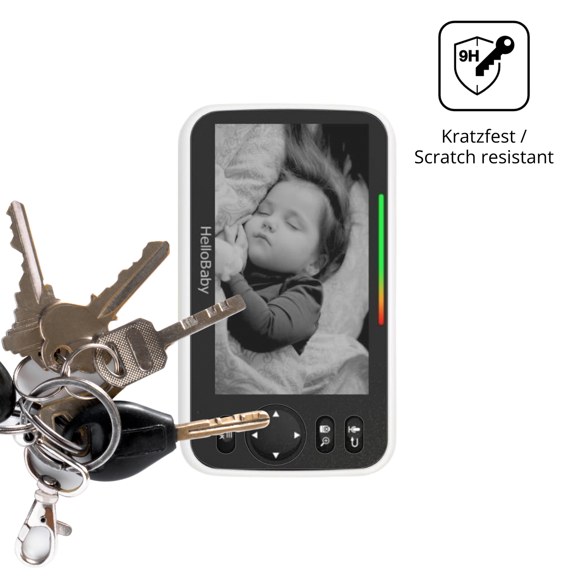 dipos Displayschutz für HelloBaby Babyphone, mattierte Oberfläche, robuste Festigkeit und perfekte Passform