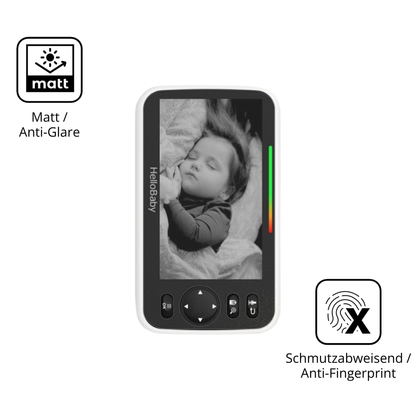 9H Hartbeschichtete, flexible Folie passend zugeschnitten für HelloBaby Babyphone