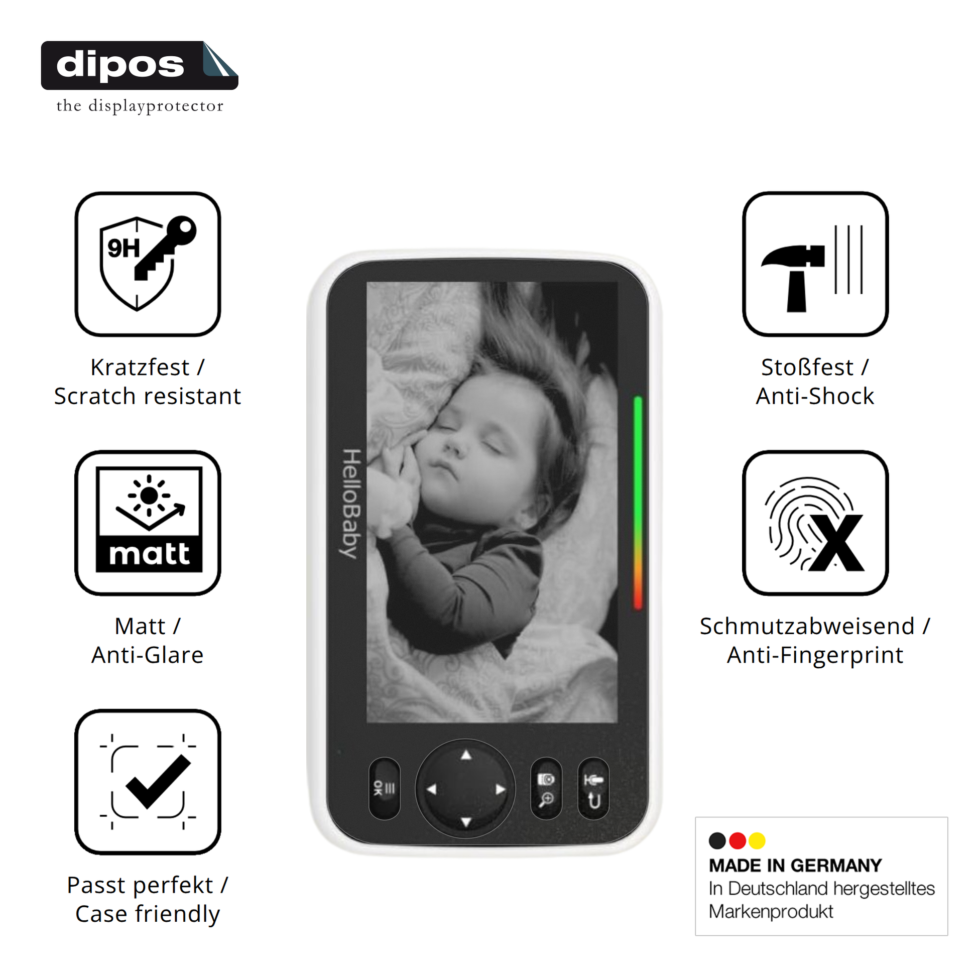 Displayschutz hergestellt in Deutschland, höchste Qualität made in Germany