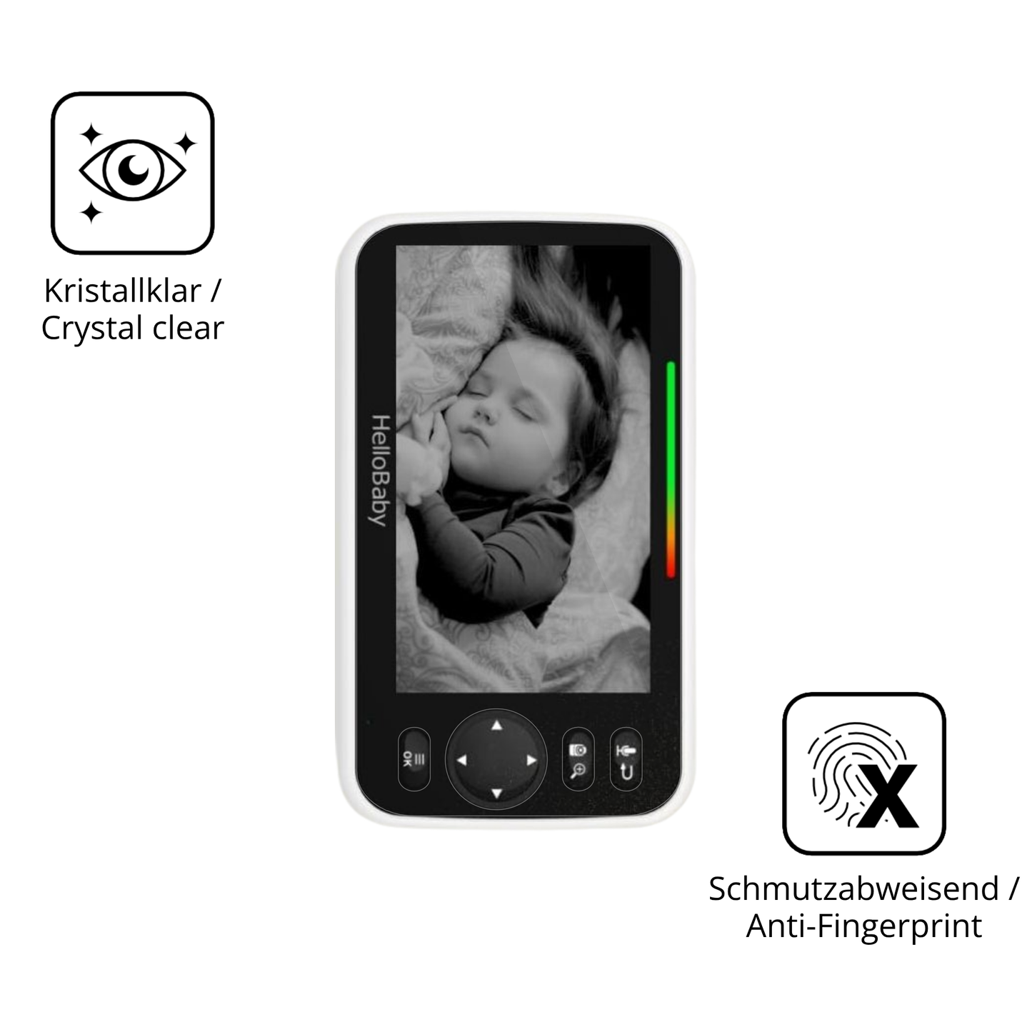 Flexible TPU-Folie passend zugeschnitten für HelloBaby Babyphone, vollständige Abdeckung