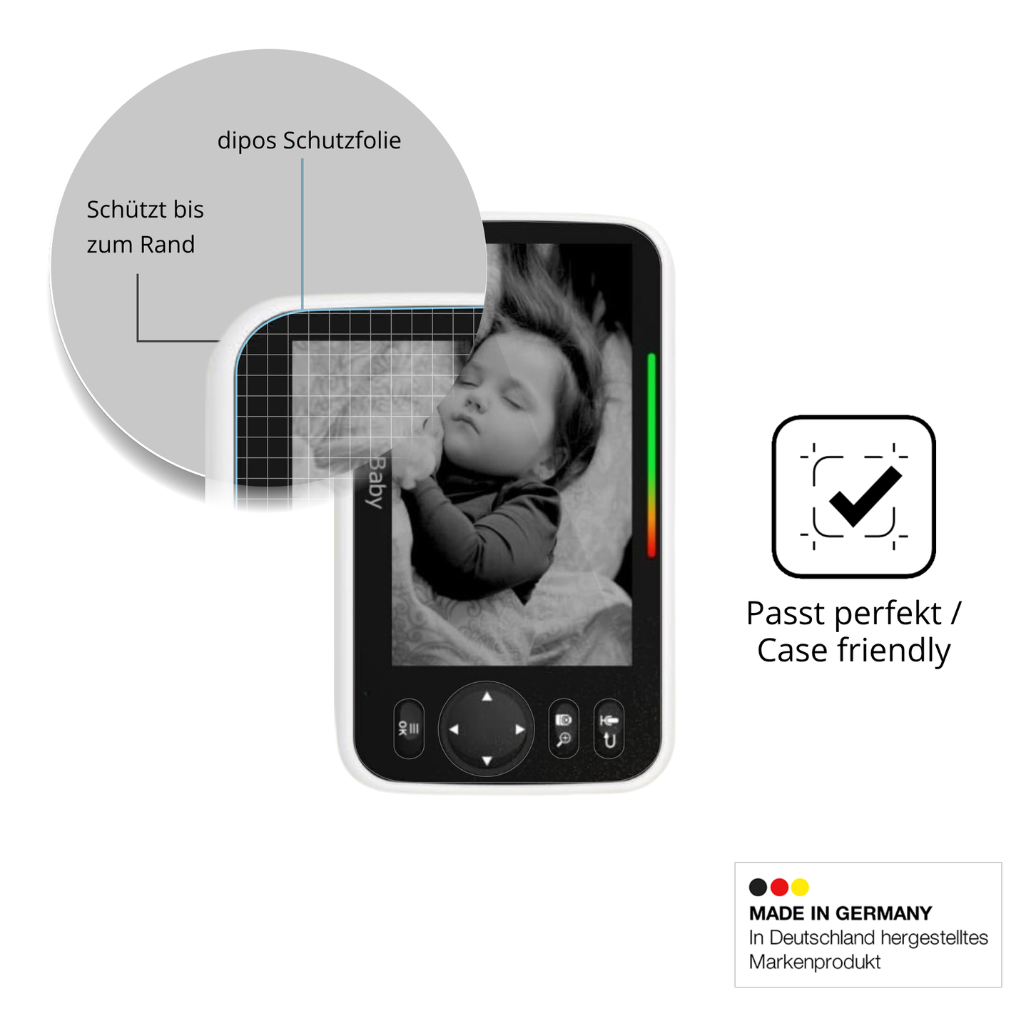 Besonders flexibler Displayschutz mit Anti-Shock-Schicht im Materialmix