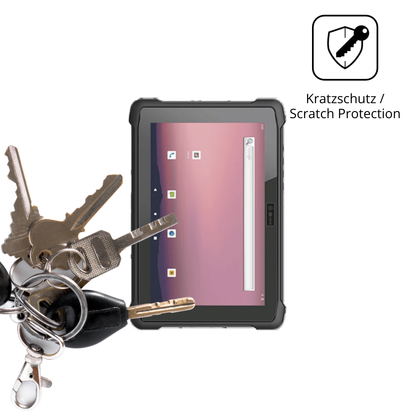Schutz gegen Kratzer auf dem hermatecsolidtab g99 10 zoll Glas durch Schlüssel oder Ähnliches