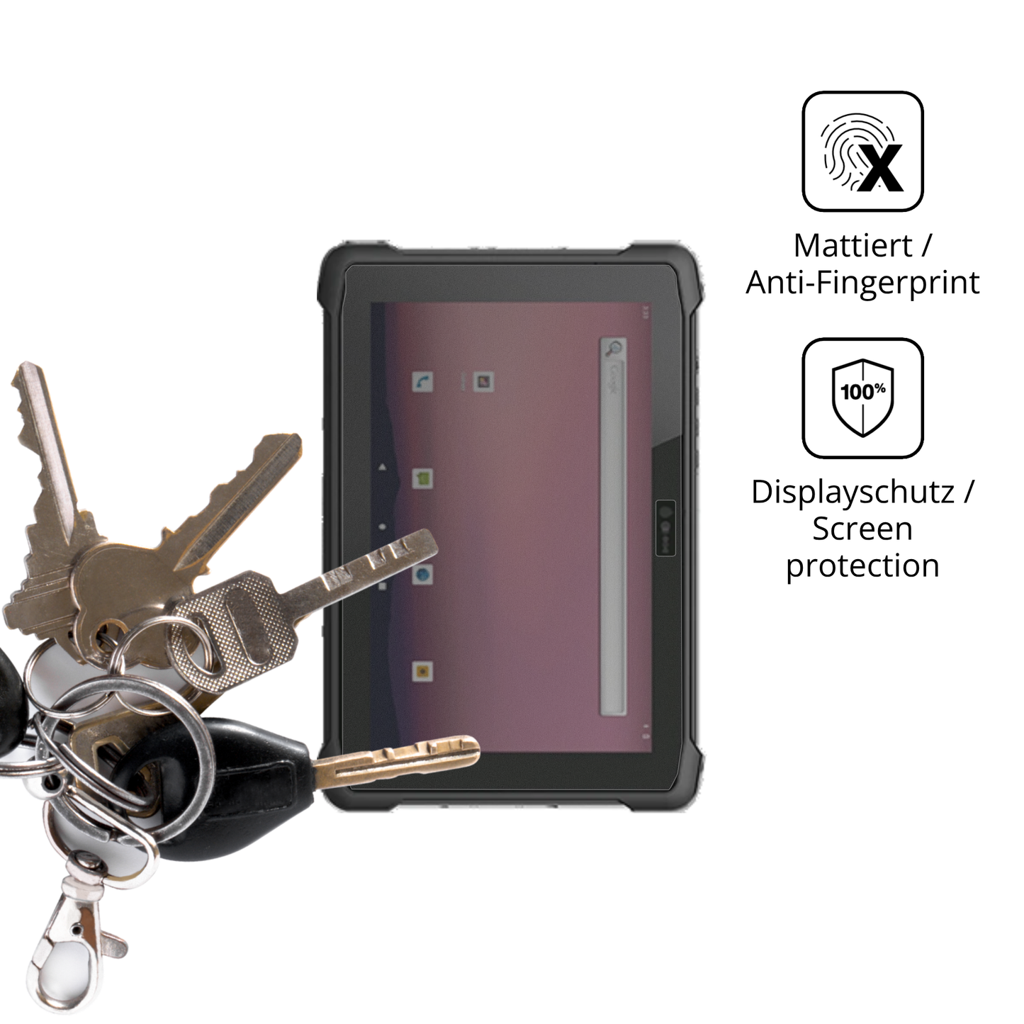 Blickschutzfolie für Hermatec SolidTab G99 10 Zoll matt Schutzfolie Privacy