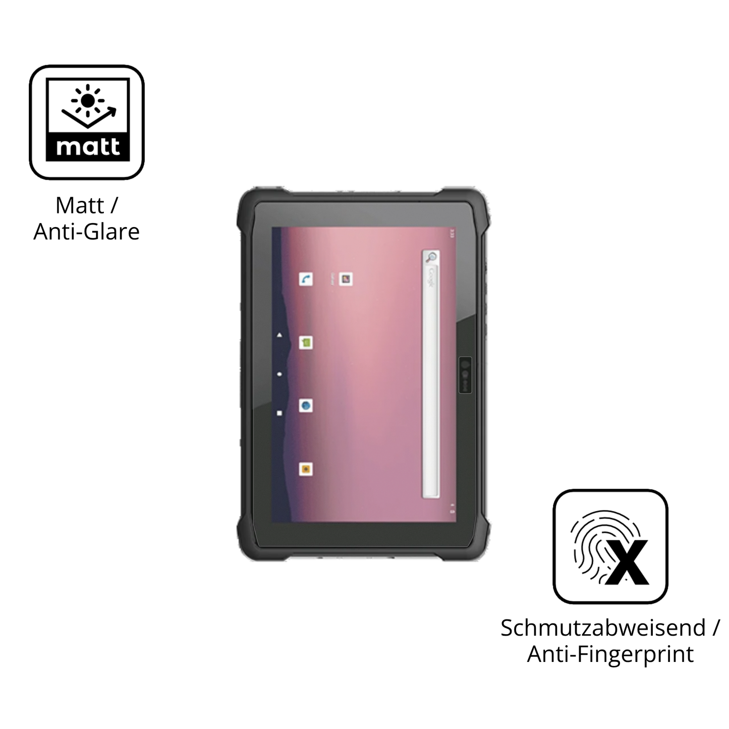 9H Hartbeschichtete, flexible Folie passend zugeschnitten für hermatecsolidtab g99 10 zoll