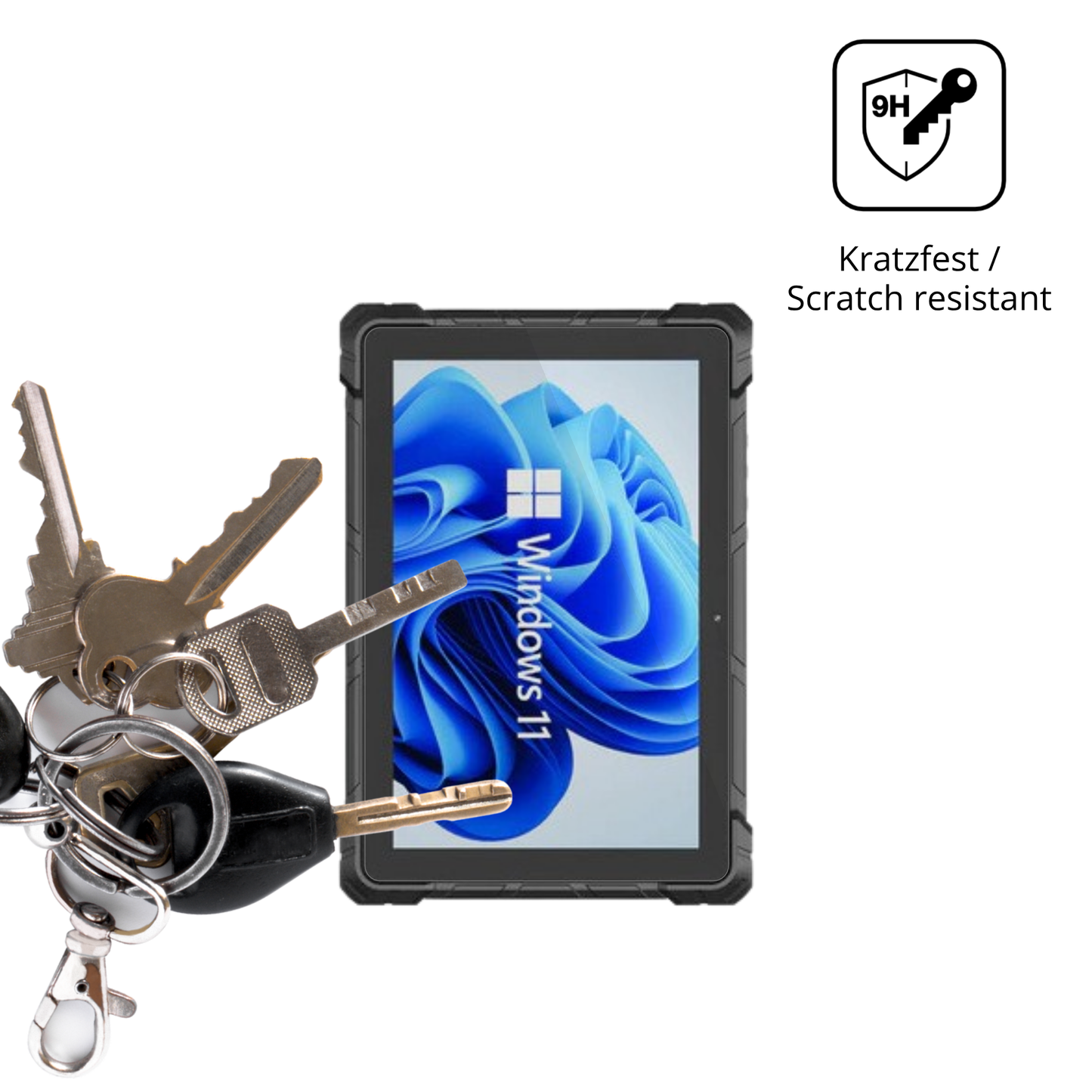 dipos Displayschutz für higolef7g rugged tablet 10.1 zoll, transparente Oberfläche, perfekte Passform auch für die Rundungen