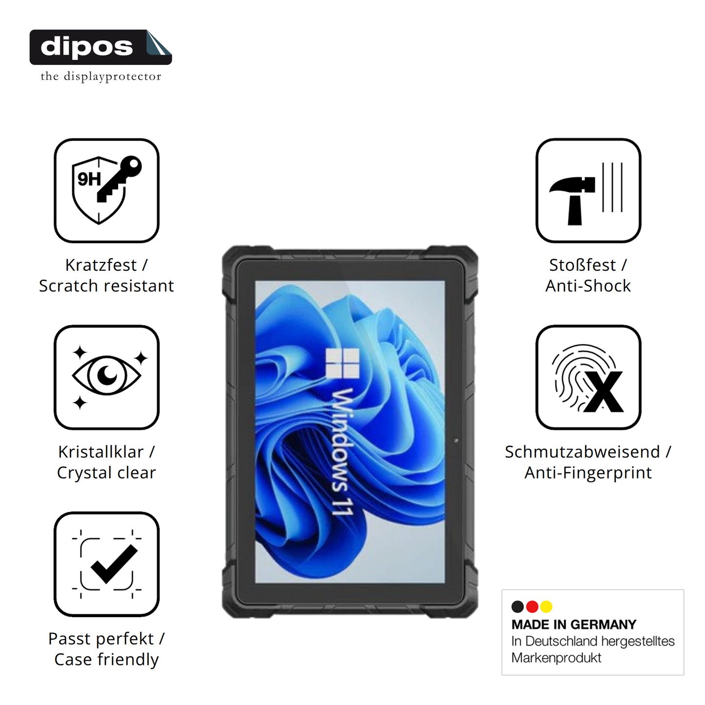 Displayschutz hergestellt in Deutschland, höchste Qualität made in Germany
