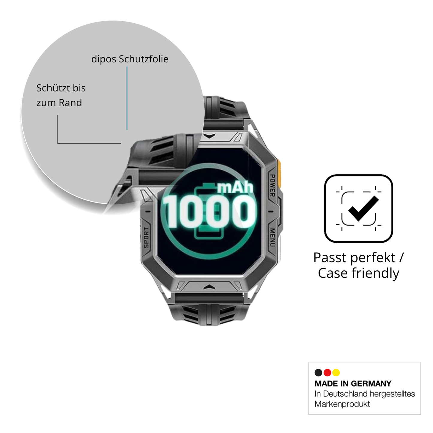 Besonders flexibler Displayschutz mit Anti-Shock-Schicht im Materialmix