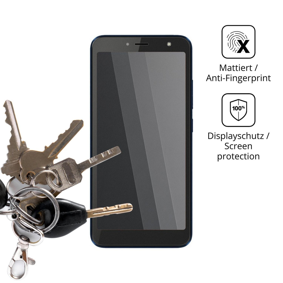 dipos Displayschutz für Hisense U70, mattierte Oberfläche, Blickschutzfilter und perfekter Passform