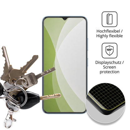 dipos Displayschutz für Hisense Y83 Pro, transparente Oberfläche, perfekte Passform auch für die Rundungen