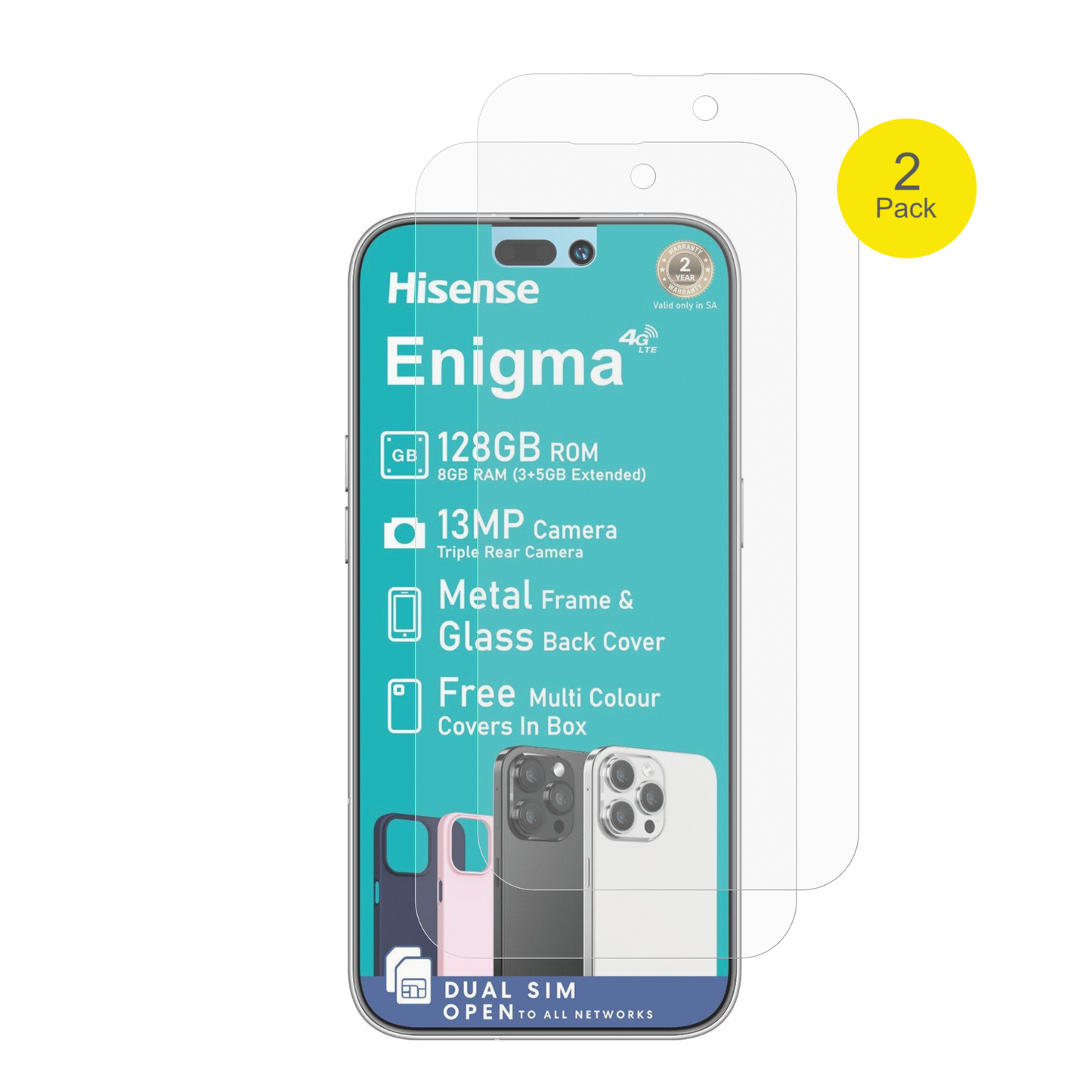 HisenseEnigma mit aufgebrachter dipos Flex Schutzfolie, glasklare Darstellung ohne Einschränkungen