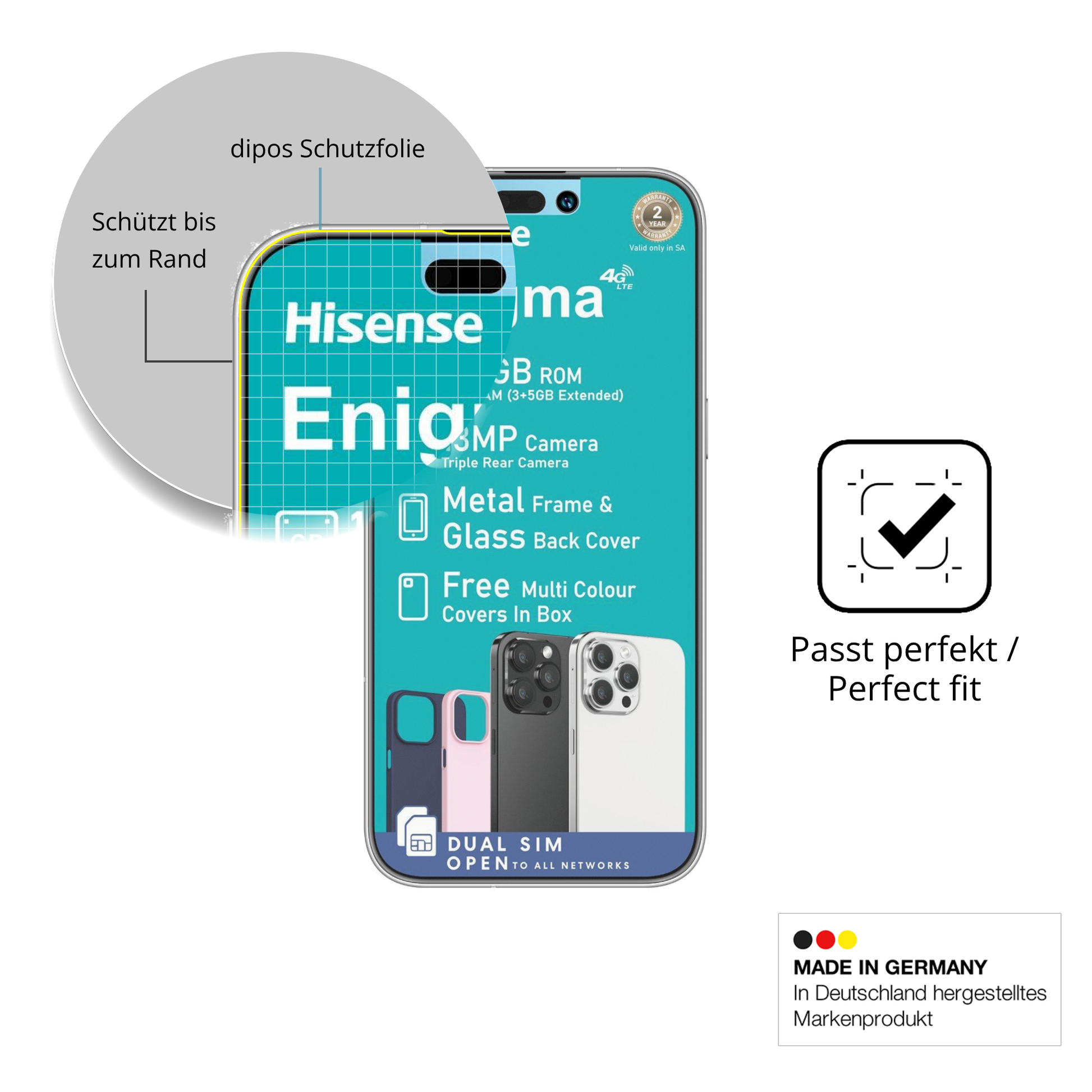 Besonders flexibler Displayschutz mit Anti-Shock-Schicht im Materialmix