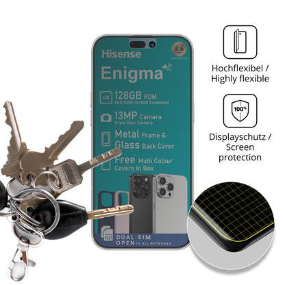 dipos Displayschutz für Hisense Enigma, mit Blickschutzfilter und perfekter Passform auch für die Rundungen