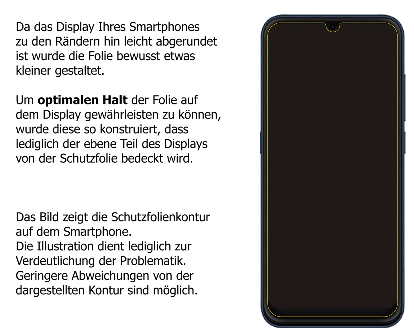 Schutzfolie mit optimaler Passform, zur Verwendung mit Hüllen geeignet