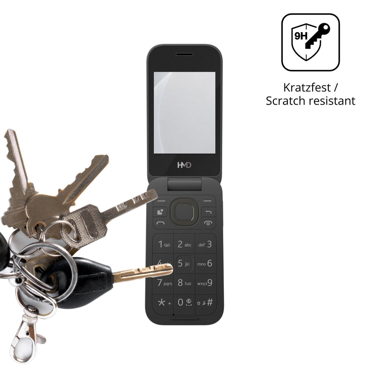 dipos Displayschutz für HMD 2660 Flip 4G, mattierte Oberfläche, robuste Festigkeit und perfekte Passform