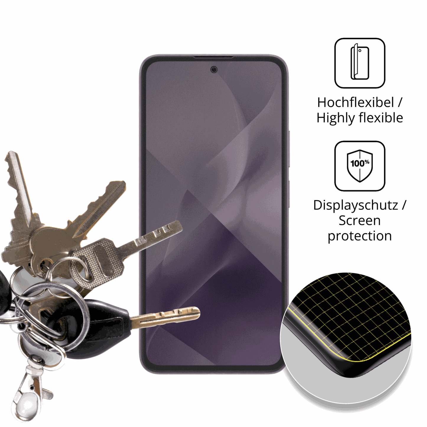 dipos Displayschutz für HMD Crest 2, mit Blickschutzfilter und perfekter Passform auch für die Rundungen