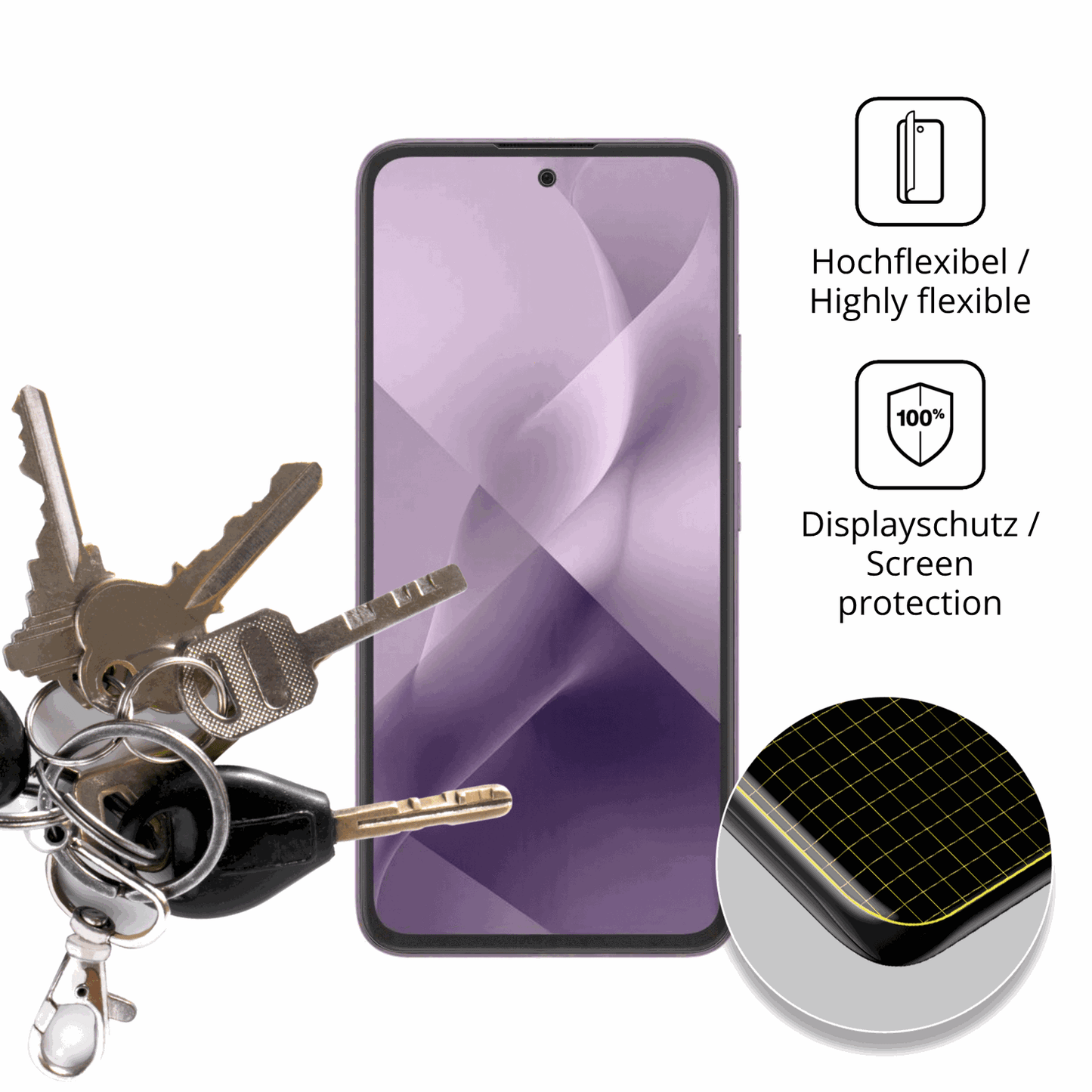 dipos Displayschutz für HMD Crest 2, transparente Oberfläche, perfekte Passform auch für die Rundungen