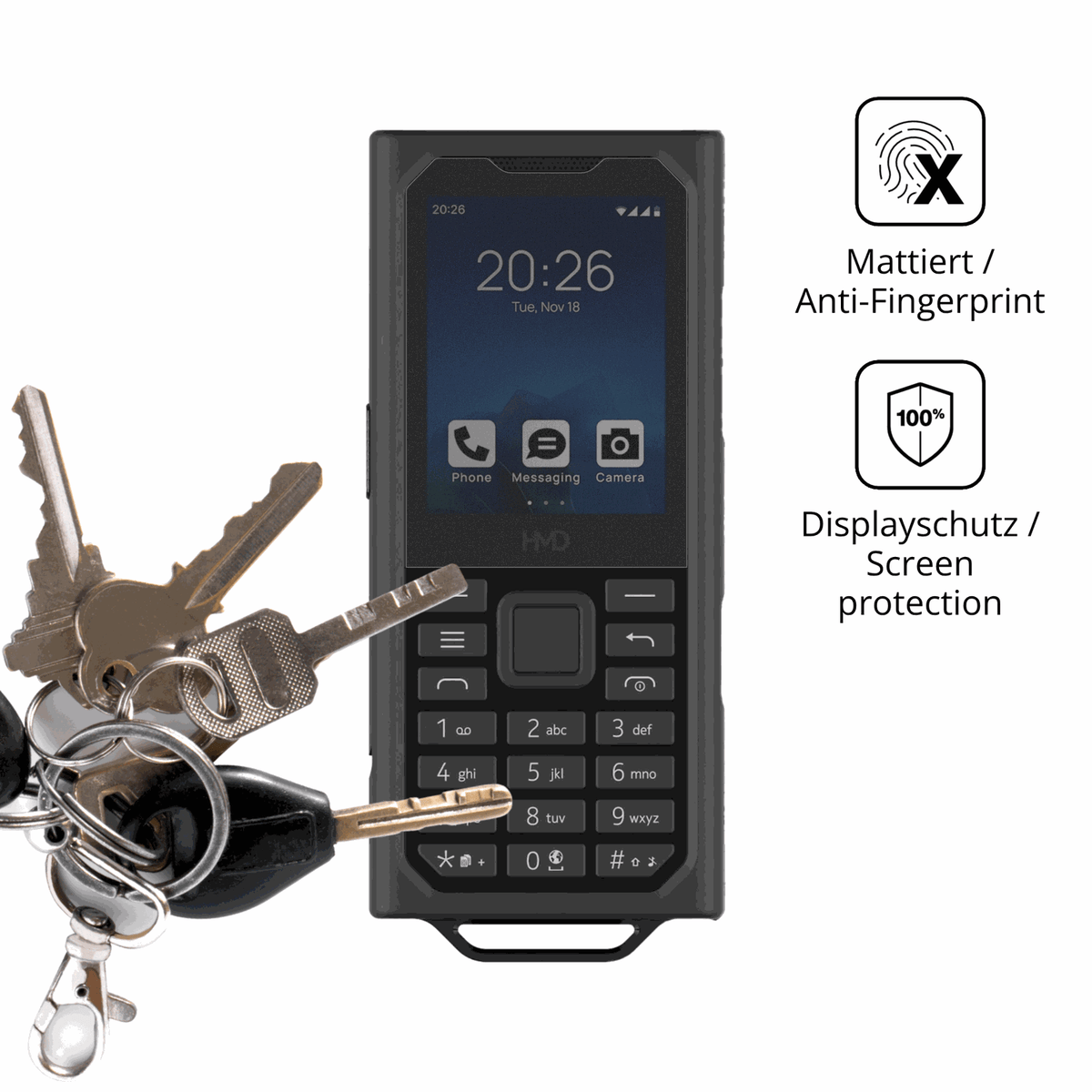 dipos Displayschutz für HMD Terra M, mattierte Oberfläche, Blickschutzfilter und perfekter Passform