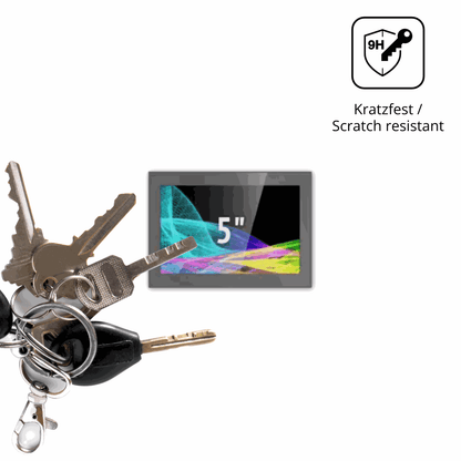 dipos Displayschutz für HMI Ultratronik Glass Touch Front 5 Zoll, transparente Oberfläche, perfekte Passform auch für die Rundungen